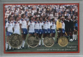 England Vintage Football World Cup Spain Espana 82 Retro Coin Gift Set 1982