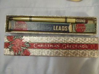Vintage 1930s Scripto Lead Pencil Boxed Set,  Christmas Box