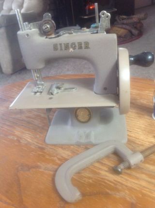 Vintage Singer Childs Hand Crank Toy Sewing Machine - One Owner