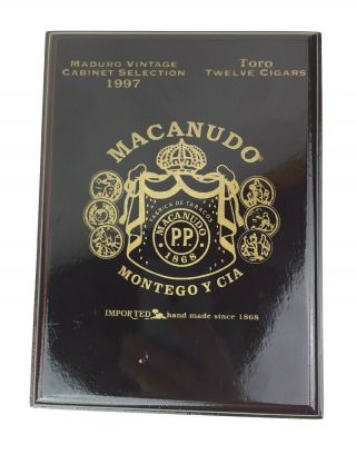 Macanudo Cigar Box Maduro VIntage Cabinet Selection 1997 Montego Y Cia Dominican 2