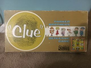 Vintage 1963 Clue Detective Board Game Parker Brothers Vintage Complete