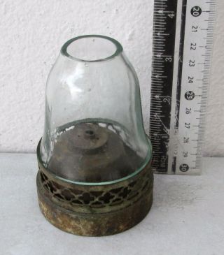 Rare 19th Century Brass Opium Lamp Glass