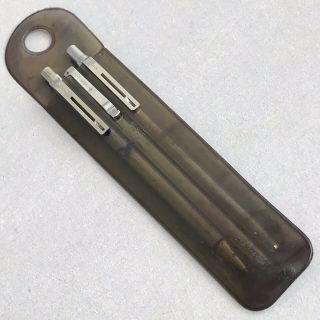 Vintage Pilot Ballpoint Pen Set Of 3 Mechanical Pencil Rainbow W/plastic Case