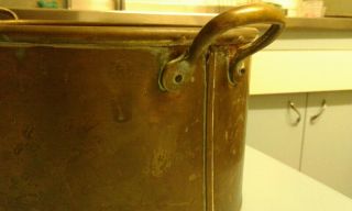 Vintage Large Copper Bowl Jam Cooking Pan with Brass Handles,  planter,  cooking,  etc 2