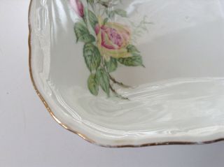 True Vtg. ,  - Titov Veles Jugo Porcelain serving bowl w/ roses design. 2