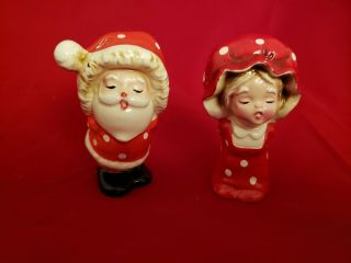 Vintage Kissing Santa And Mrs.  Clause Made In Japan
