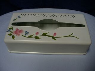 Detecto Scales Vintage Metal Tissue Box Holder Hand Painted