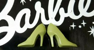 Vintage Barbie Poodle Parade 1643 Olive Green Spike Spiked Shoes Heels