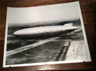 Vintage Wwii Goodyear Corp.  U S Navy Blimp Akron 8 X 10 Photograph Nr
