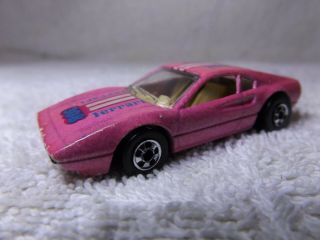 Vintage Diecast - - Hot Wheels - - 1977 Ferrari 308 Coupe - - Rare Pink - - 2 3/4 " Long -