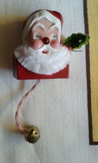 Vintage Santa Claus With Light Up Nose Pin,  Needs Battery