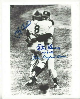Yogi Berra & Don Larsen Autographed 1956 Ny Yankees Perfect Game 8x10 Photo Psa