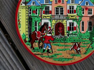 Vintage SIMPLEX Round Wood Puzzle - 1950 ' s - Fairytale Theme - Made In Holland 3