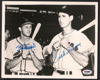 Stan Musial & Ted Williams Signed 8x10 Photo - Psa/dna - Baseball - Red Sox - Cardinals