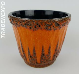Vintage 60/70 Scheurich Keramik Orange Planter West German Pottery Fat Lava Era