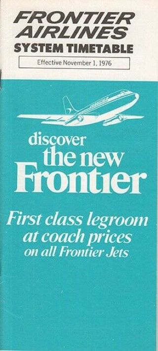 Frontier Airlines Timetable 1976/11/01