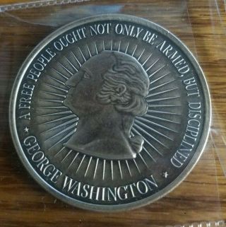 George Washington Bust 2 Oz Silver Round Bill Of Rights 2nd Am.  Antiqued Art