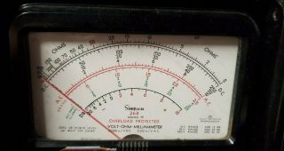 VINTAGE Simpson 260 Series 7P with Roll Top Case - Analog Multimeter With Leads 3