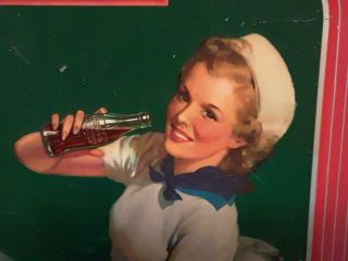 Vintage 1940 Originial Coca Cola Tray Girl Fishing