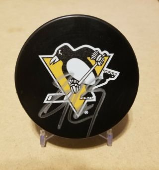 Sidney Crosby Auto Signed Pittsburgh Penguins Charity Bag Hockey Puck