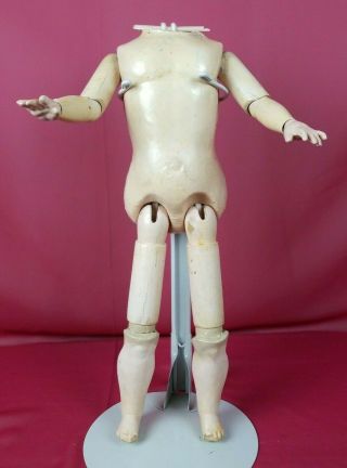 Antique German Sonneberg Fully Jointed Wood/comp 19 " Doll Body
