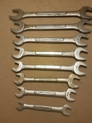 Vintage Craftsman 8 - Piece Open - End Sae Wrench Set.  Made In Usa.