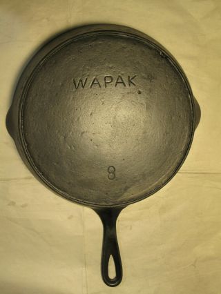 Antique Wapak Cast Iron Skillet Frying Pan Restored 8 Early Logo Heat Ring