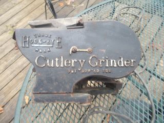 Vintage Antique Hook - Eye Cutlery Grinder Sharpener Ge Motor -