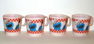 Vintage Sesame Street Cookie Monster Color Change 4 Pc.  Cups Chilton - Globe