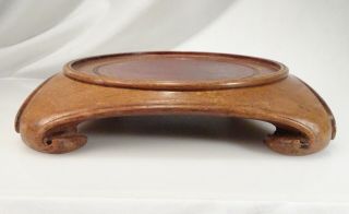 Vintage Chinese Square Carved Wood Base Display Stand For Vase/bowl - 58275