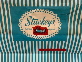 Vtg Stuckey ' s Eastman Georgia Fine Pecan Candies Store Paper Shopping Bag (A4) 2