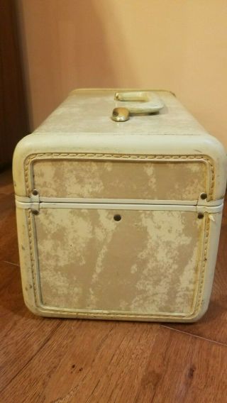 Vintage Samsonite Streamlite Tan Marble Hard Train Case Travel cosmetic luggage 2