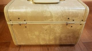 Vintage Samsonite Streamlite Tan Marble Hard Train Case Travel cosmetic luggage 3