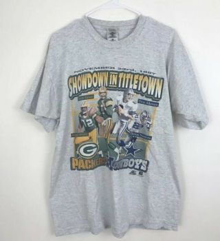 Vintage 1997 Nfl Green Bay Packers V.  Cowboys Showdown In Titletown Tshirt Xl
