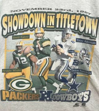 Vintage 1997 NFL Green Bay Packers v.  Cowboys Showdown in Titletown Tshirt XL 2