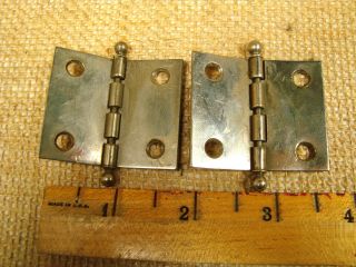 Vintage Small Butt Hinges With Finials For Cabinets Trunks Chests Doors