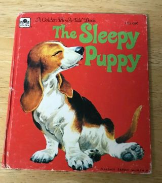 Vintage The Sleepy Puppy Golden Tell A Tale Book By Mary Jo Chamberlin 1961 J