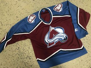 Vintage 90s Nhl Colorado Avalanche Starter Authentic Hockey Jersey Size L