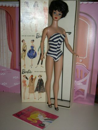 Vintage Barbie Brunette Bubblecut 1st Issue W/original Gay Parisienne Box Minty