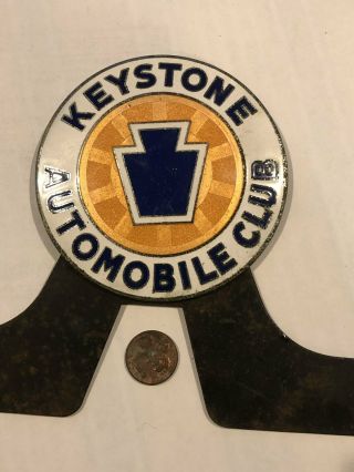 Vintage Keystone Automobile Club License Plate Topper / Badge