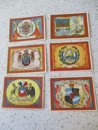 6 Antique Victorian Trade Cards,  " Helmar,  Turkish Cigarettes ",  Coat - Of - Arms