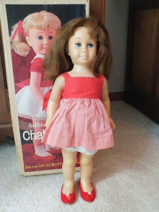 Vintage Chatty Cathy Doll - Mattel 1960s - Auburn Jhair -