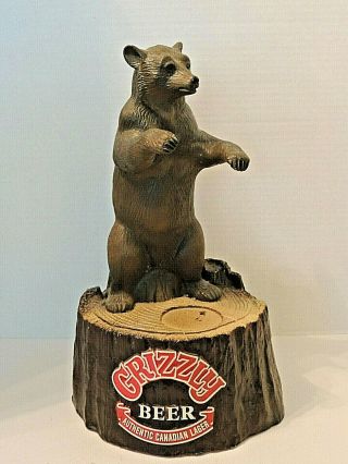 Vintage 1980s Standing Grizzly Bear Canadian Lager Beer Bar,  Display Advertising