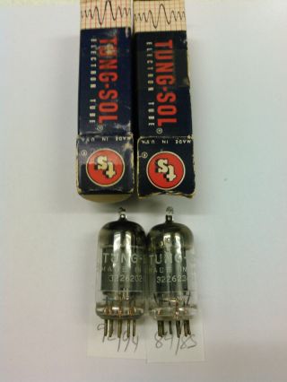 Vintage Pair (2) Tung Sol 5751 Vacuum Tubes Nos 1960 