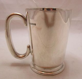 Good Antique George Vi Sterling Silver Pint Mug,  1938,  378 Grams