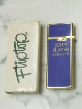 Vintage John Player King Size Cigarette Lighter Ipm Fliptop Japan W/ Packaging