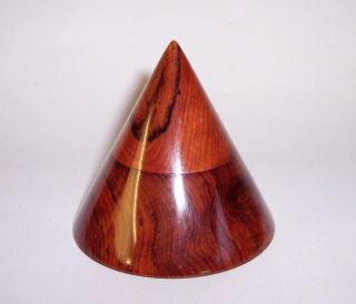 Lovely Vintage Art Deco Style Wooden Cone Shaped Trinket Keepsake Box