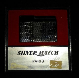 Silver Match Vintage Gas Lighter Paris (made In France)