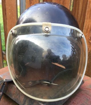 Vintage 1960’s AGV Valenza Jet - Style Motorcycle Helmet With Bubble Face Shield 2