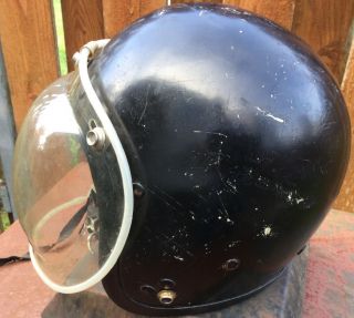 Vintage 1960’s AGV Valenza Jet - Style Motorcycle Helmet With Bubble Face Shield 3